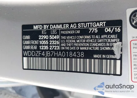 2017 Mercedes-Benz E 300 from USA, damaged, VIN WDDZF4JB7HA018438